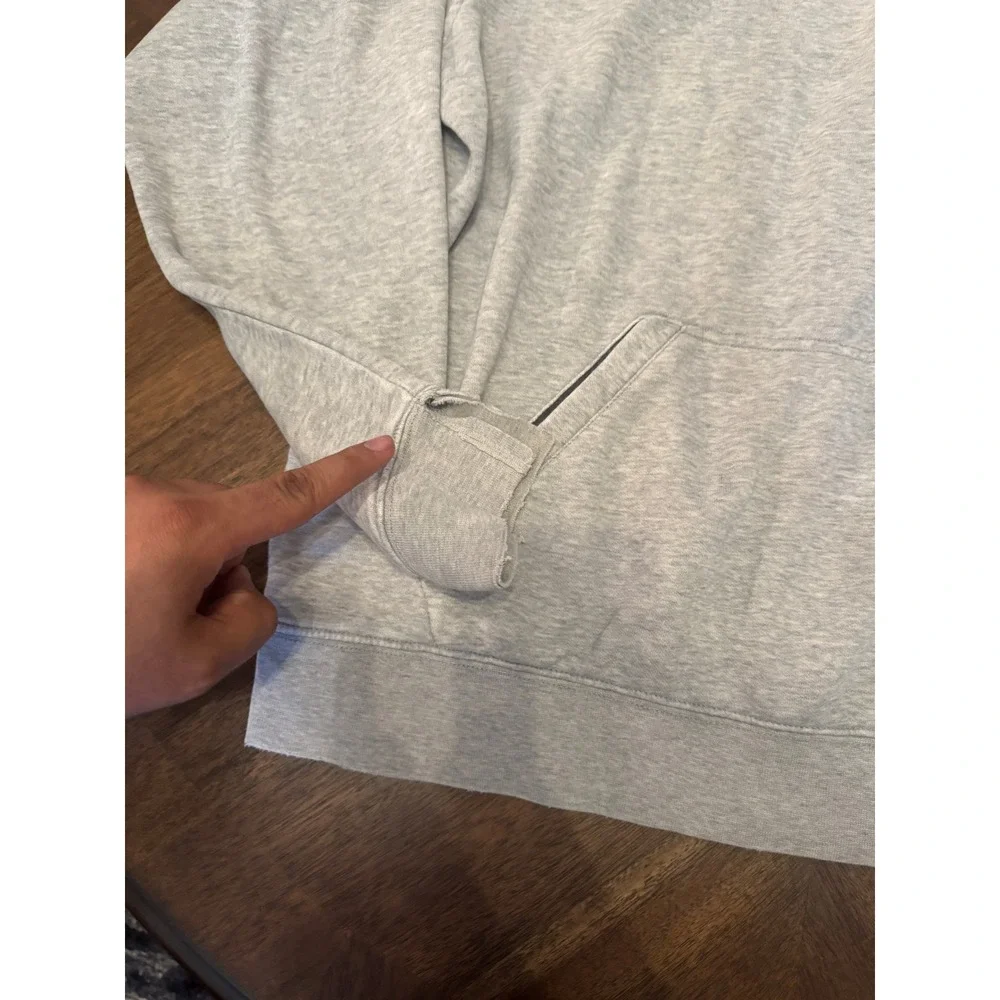 Nike Gray‎ Pullover Hoodie Sweatshirt Mens XL Distressed Hem Minimalist |E1